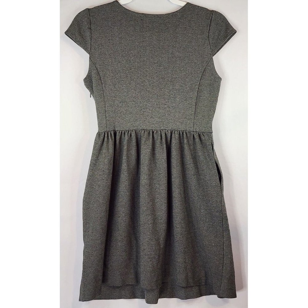 Madewell Dress Womens Small Dark Gray Stretch Pleated Classic Fit & Flare Mini - Picture 2 of 14